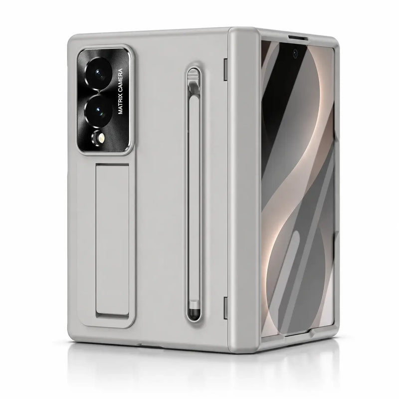 S Pen Holder Kickstand Case for Samsung Galaxy Z Fold 8 in Gray
