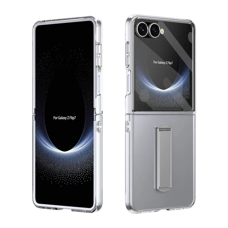Clear Protective Kickstand Case Galaxy Z Flip 7 Silver Red Pink Orange