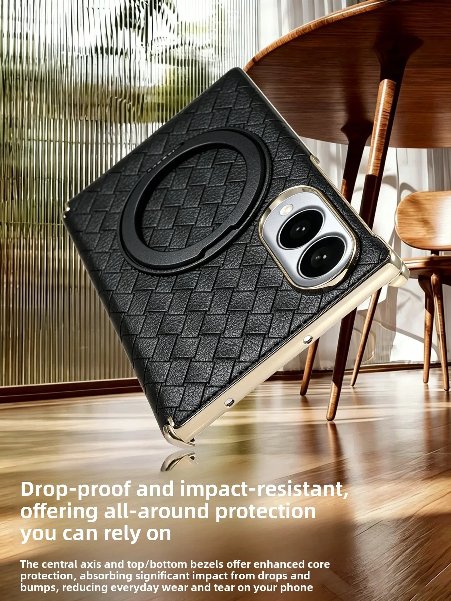 Samsung Galaxy Z Fold 8 MagSafe Leather Ring Stand Case