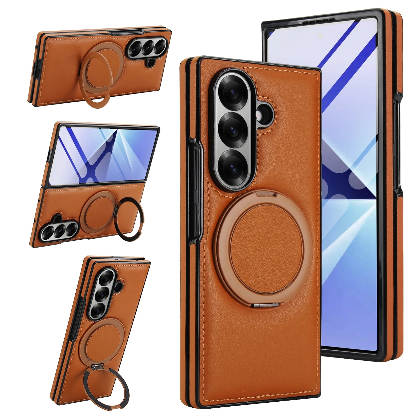Magsafe Leather Stand Case for Galaxy Z Fold Phone Series