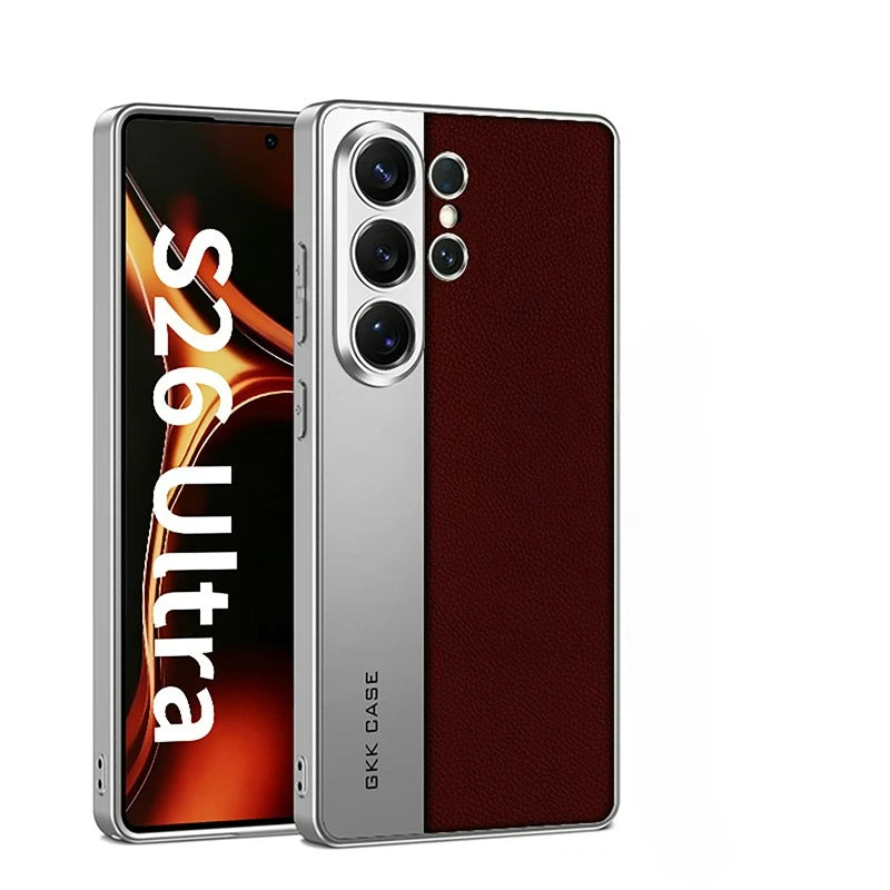 Samsung Galaxy S26 Ultra Ultra-Thin Leather Case – Matte Electroplated Cover - Odin case