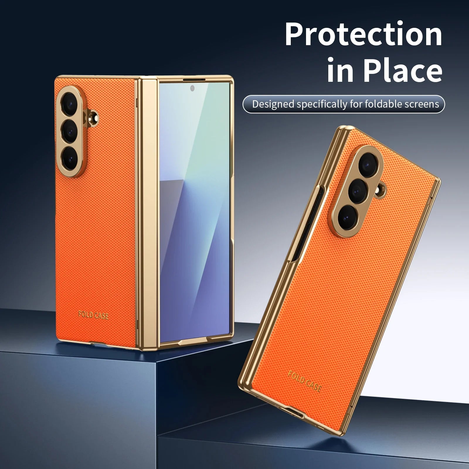 Luxury Leather Armor Case with Hinge & Screen Protection for Samsung Galaxy Z Fold 8