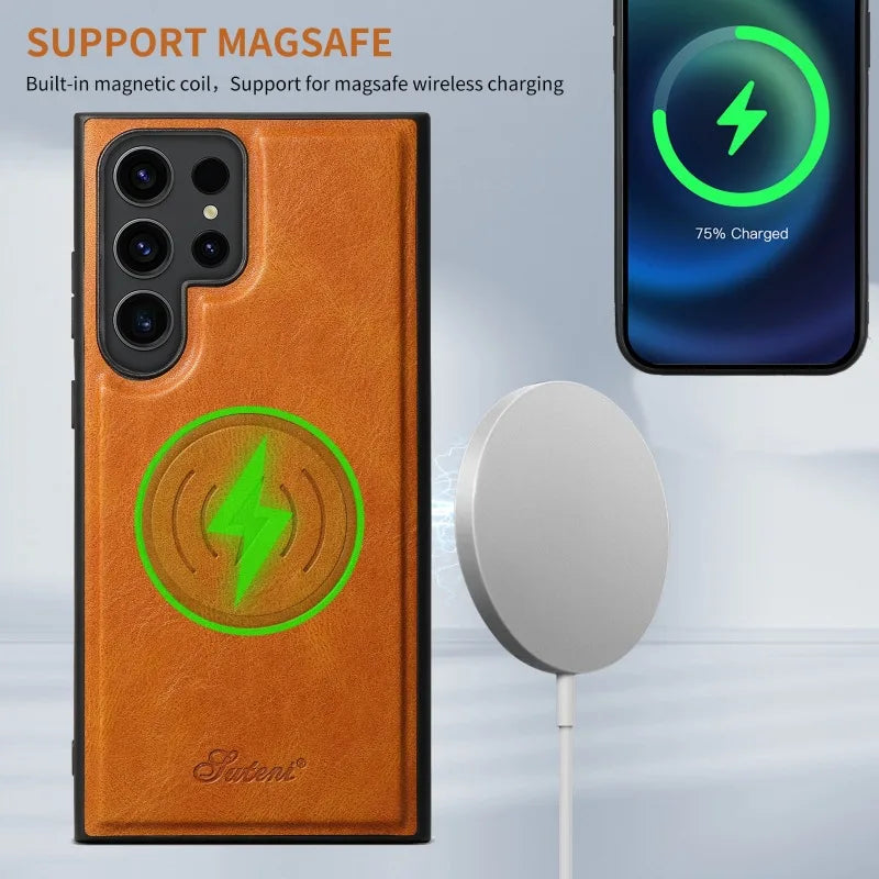 Samsung Galaxy S26 Ultra Magsafe Leather Wallet Case