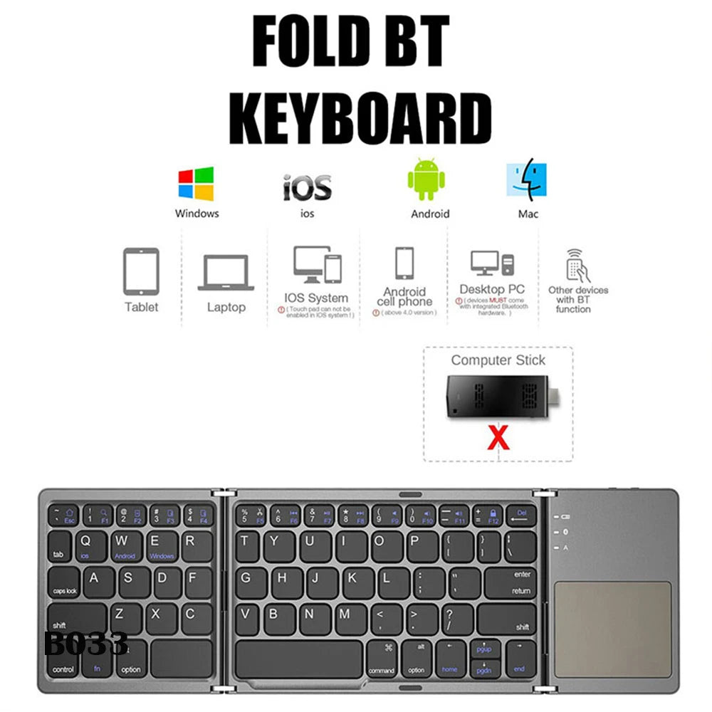 Portable Folding Wireless Keyboard For Z Fold Series - Odin case