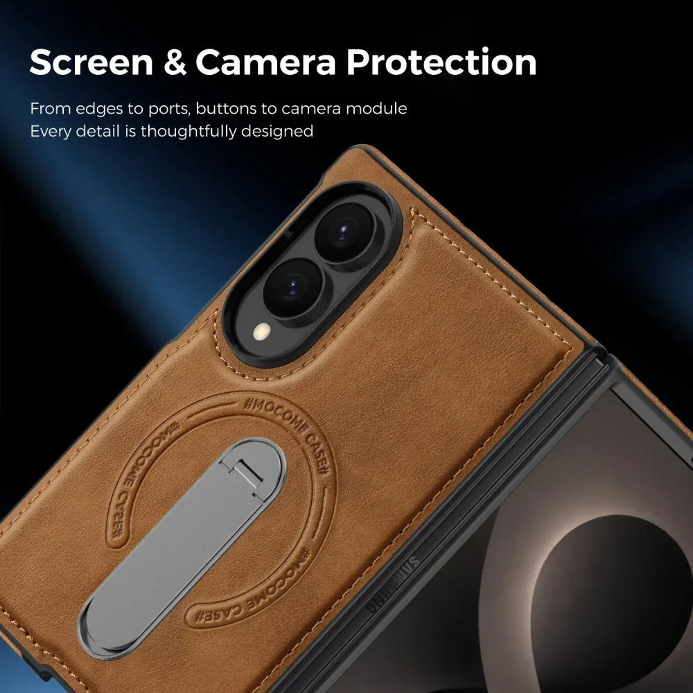 Samsung Galaxy Z Fold 8 Leather MagSafe Kickstand Case