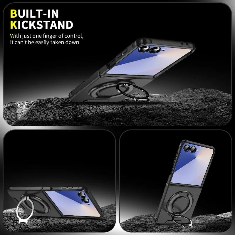 Rugged Magnetic Ring Case with MagSafe for Galaxy Z Flip 5/6/7