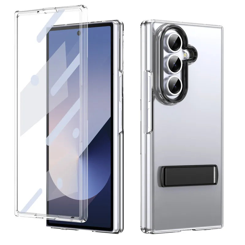 Transparent Kickstand Case for Samsung Galaxy Z FOLD 7 Black / Galaxy Z FOLD 7 Transparent Kickstand Case for Samsung Galaxy Z FOLD 7 Black / Galaxy Z FOLD 7