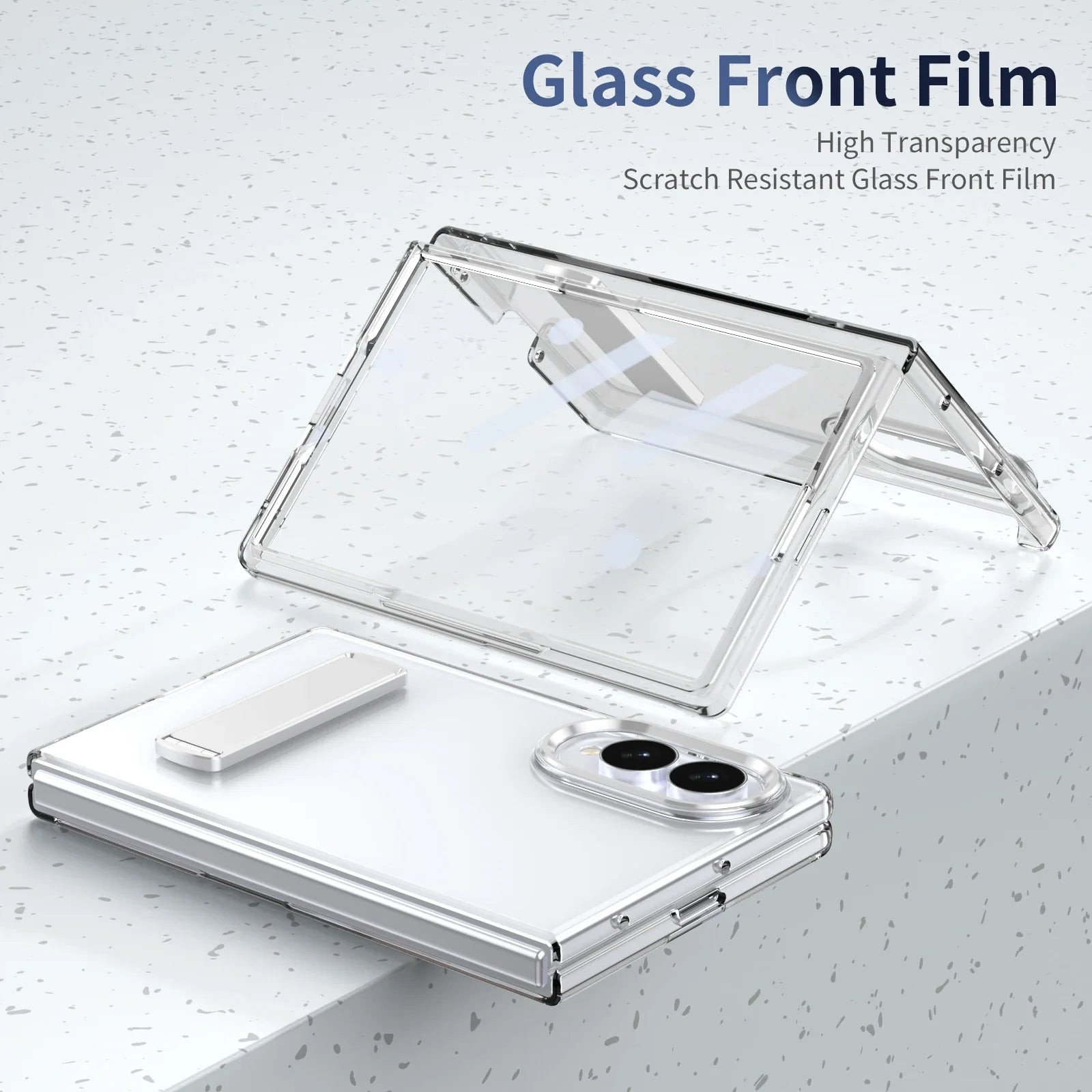 Transparent Stand Case with Screen Protection for Samsung Galaxy Z Fold 8
