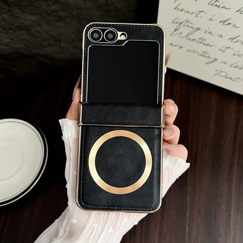 Leather Case Hinge Protection Samsung Galaxy Z Flip 6