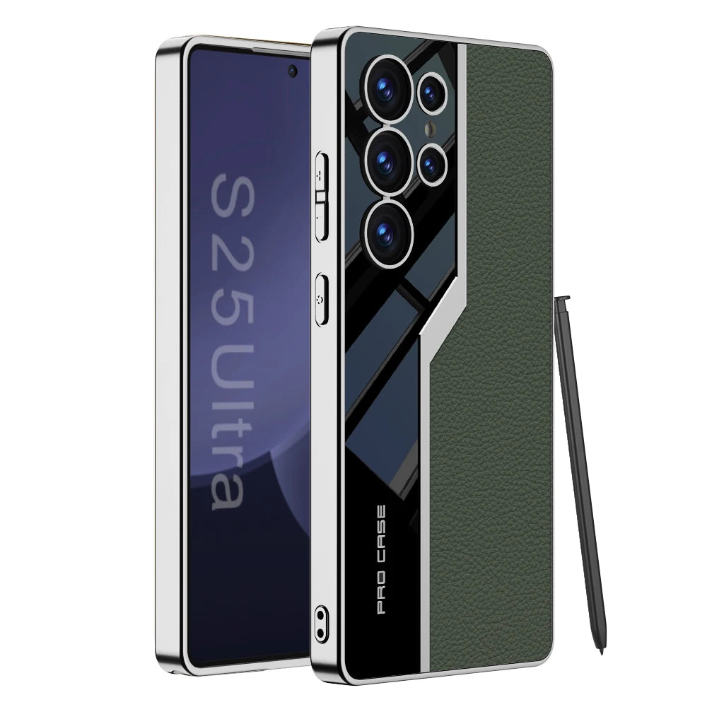 CruvaSkin Leather Case For Samsung Galaxy S25, S24, S23 Ultra