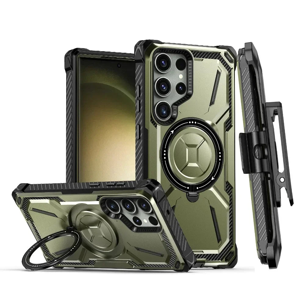 ToughMag Pro – Rugged Armor MagSafe Case with Ring & Clip for Galaxy S Series