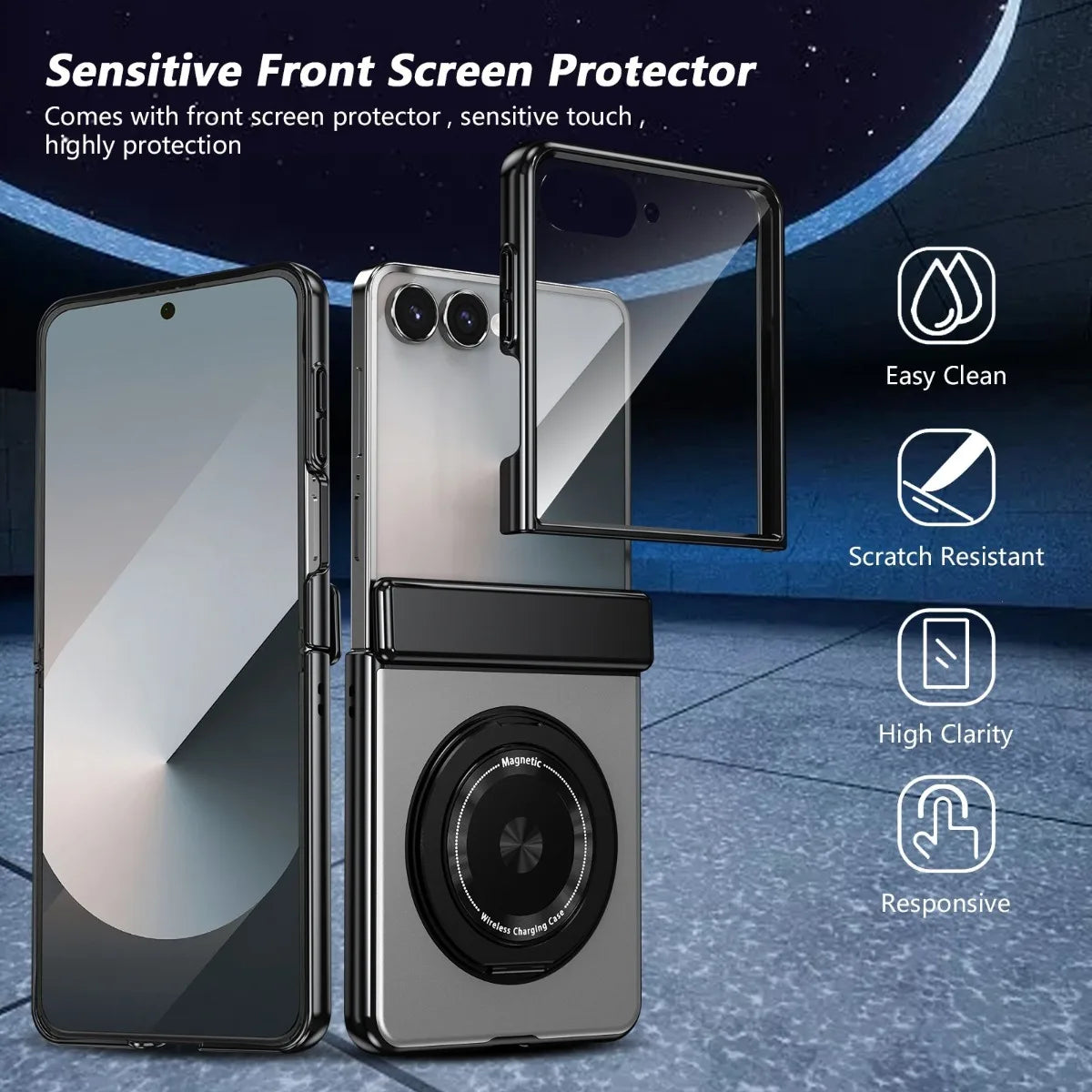 Samsung Galaxy Z Flip 8 MagSafe Ring Case with Screen Protection