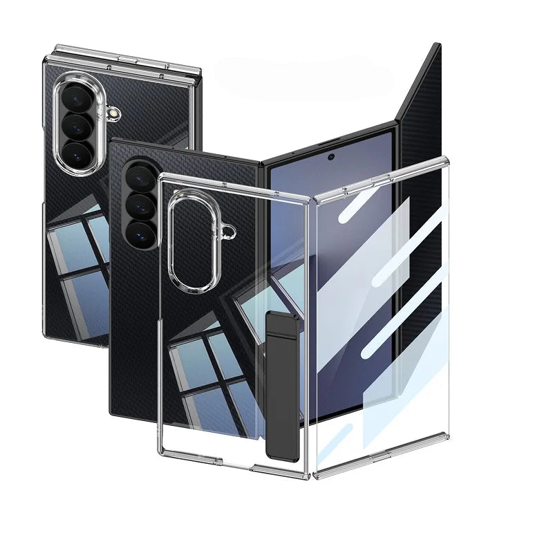 Samsung Galaxy Z TriFold Clear Case – Transparent Stand Cover with Screen Guard