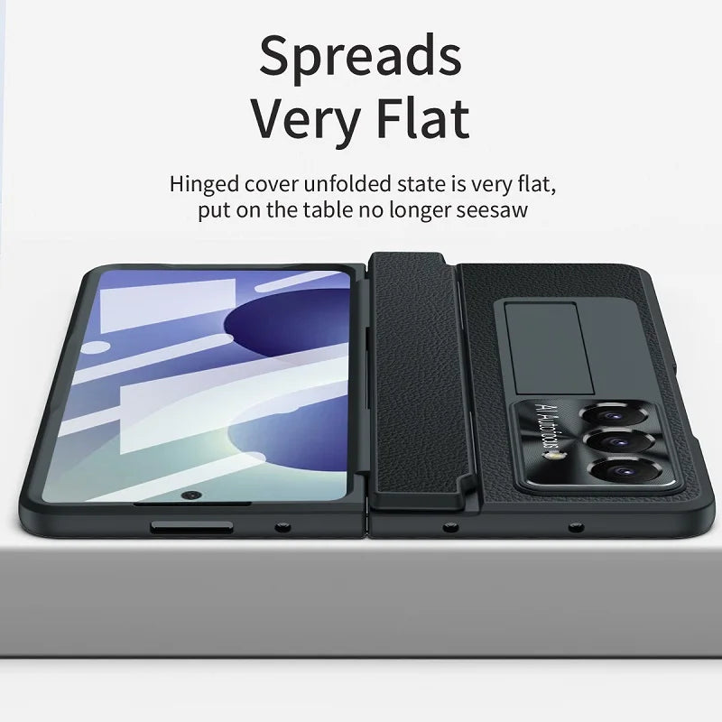Luxury Leather Kickstand Case for Samsung Galaxy Z Fold 8