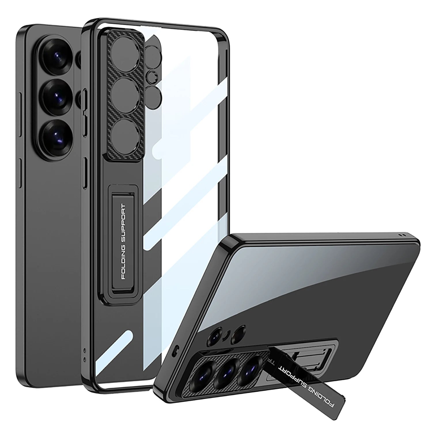 Samsung Galaxy S26 Ultra Ultra Thin Clear Case – Electroplated Folding Stand - Odin case