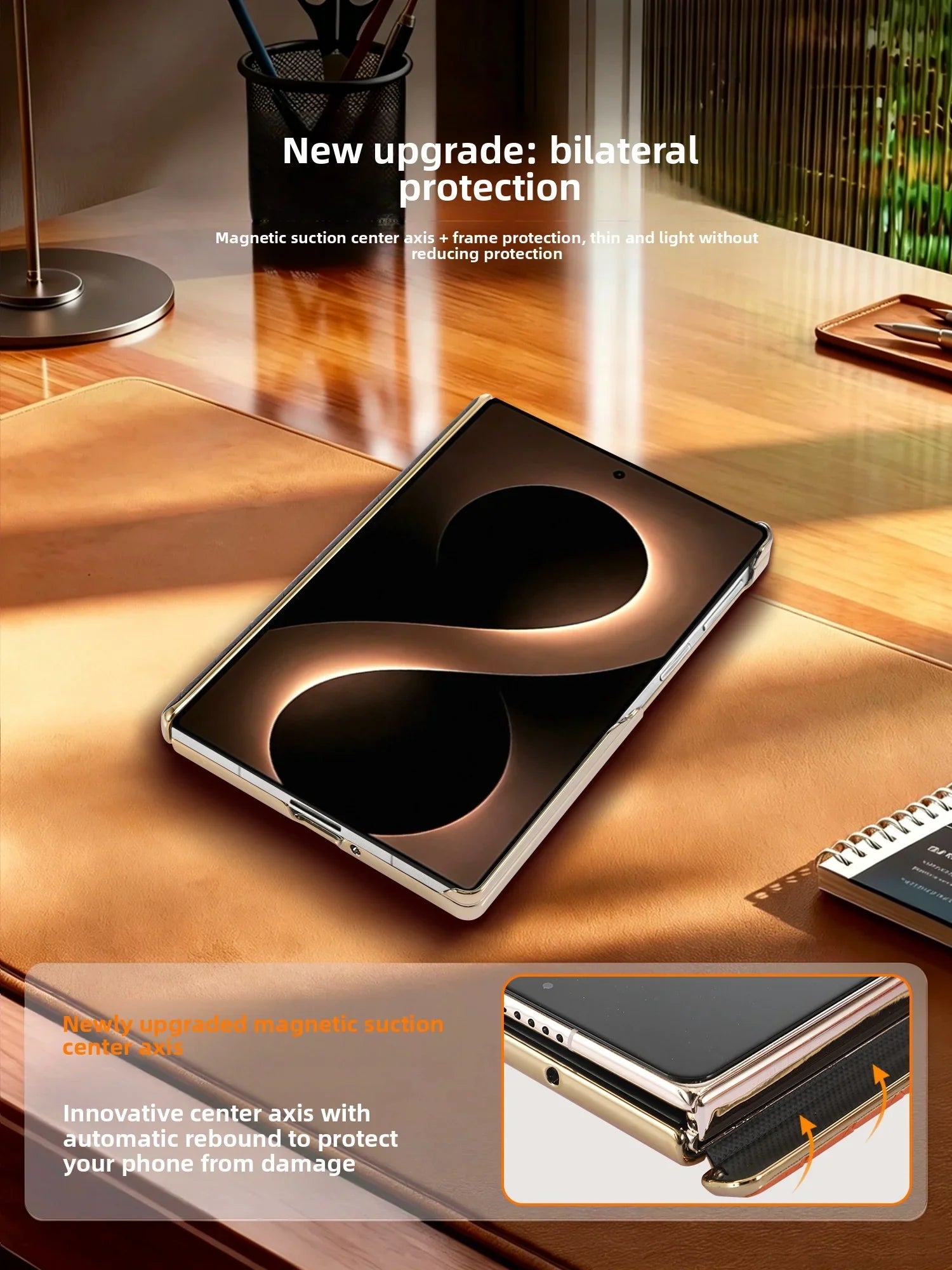 Samsung Galaxy Z Fold 8 MagSafe Leather Ring Stand Case
