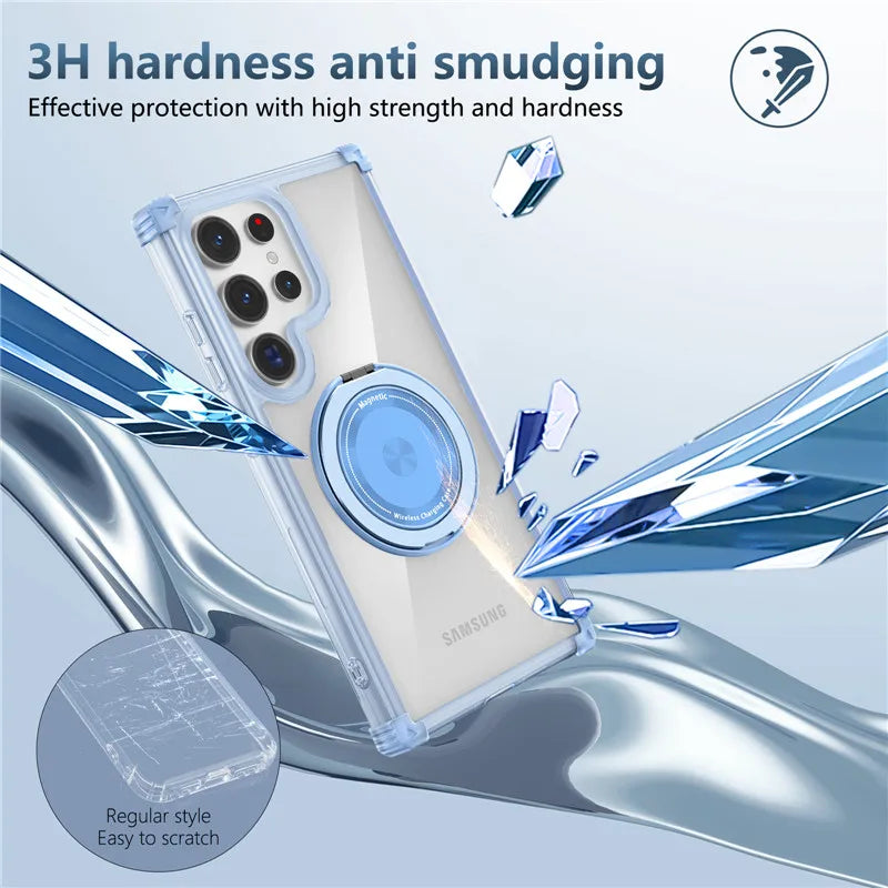 Samsung Galaxy S26 Ultra MagSafe Clear Case – Magnetic Ring Stand - Odin case