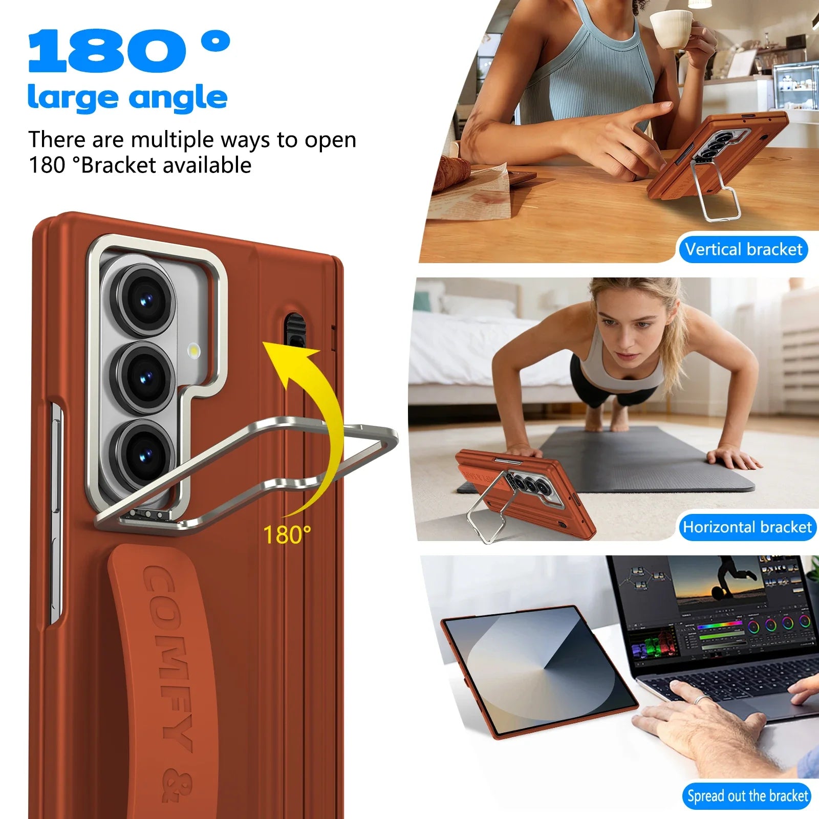 Wristband Multi-Angle Stand Case with S Pen Holder for Samsung Galaxy Z Fold 8