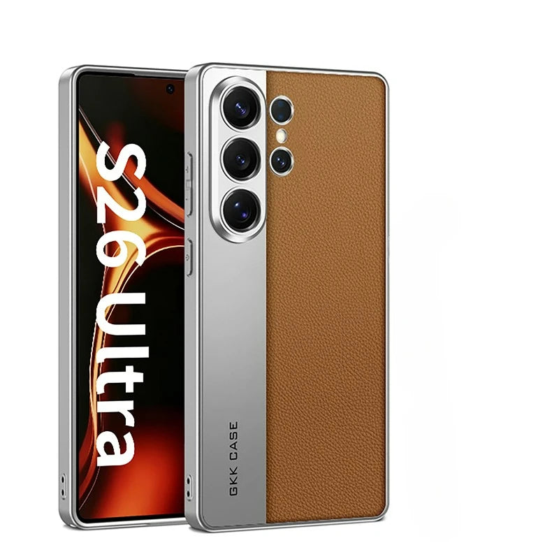Samsung Galaxy S26 Ultra Ultra-Thin Leather Case – Matte Electroplated Cover - Odin case