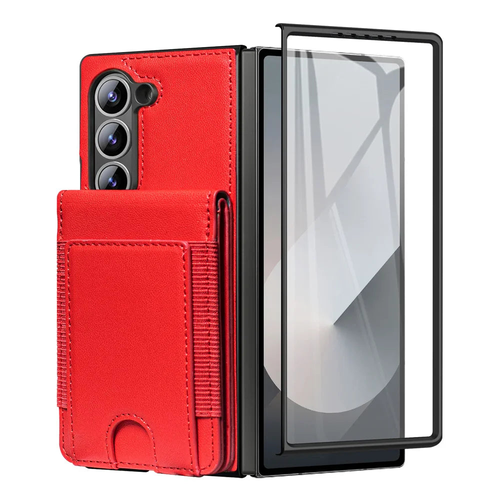 FoldLux Wallet – Leather Folio Case with Built-in Screen Protector for Z Fold Series