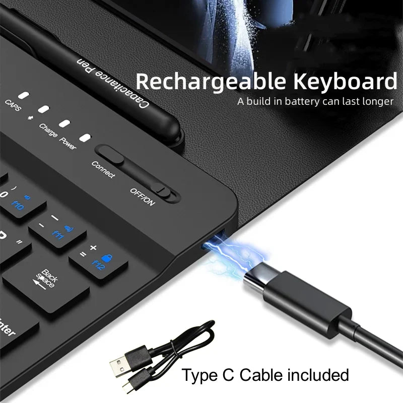 Samsung Galaxy Z TriFold Leather Magnetic Keyboard Case with Mouse