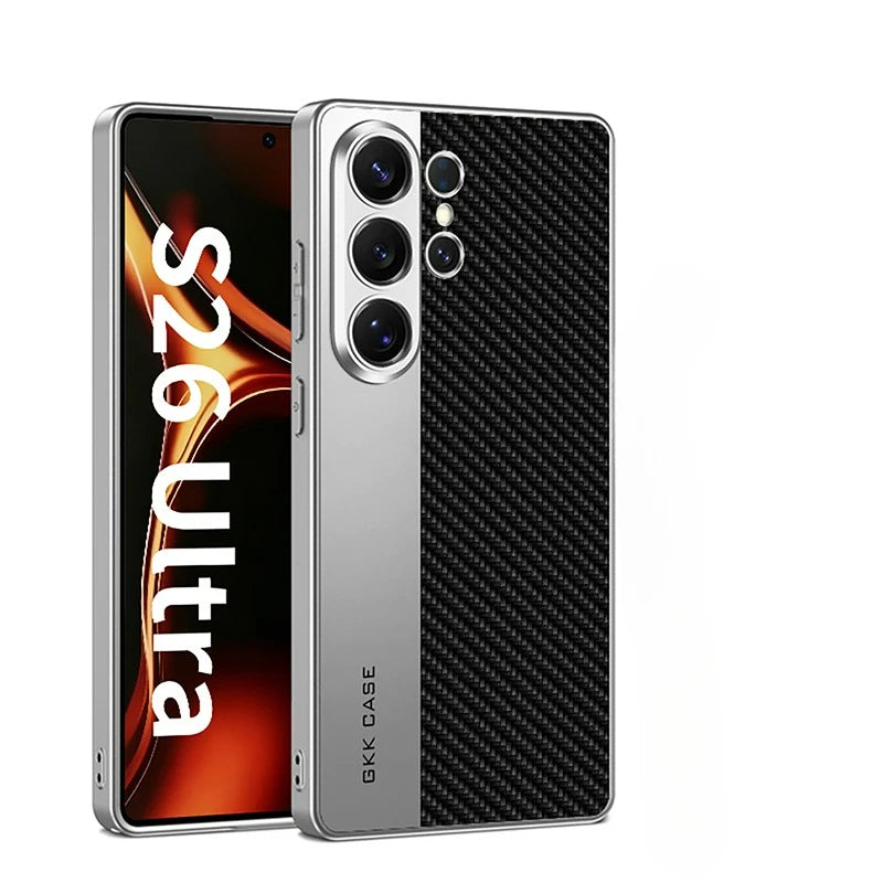 Samsung Galaxy S26 Ultra Ultra-Thin Leather Case – Matte Electroplated Cover - Odin case