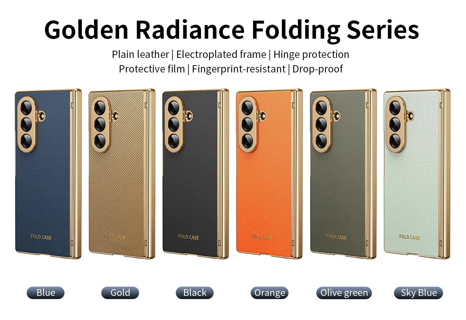 Luxury Leather Armor Case with Hinge & Screen Protection for Samsung Galaxy Z Fold 8