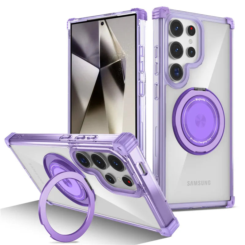 Samsung Galaxy S26 Ultra MagSafe Clear Case – Magnetic Ring Stand - Odin case