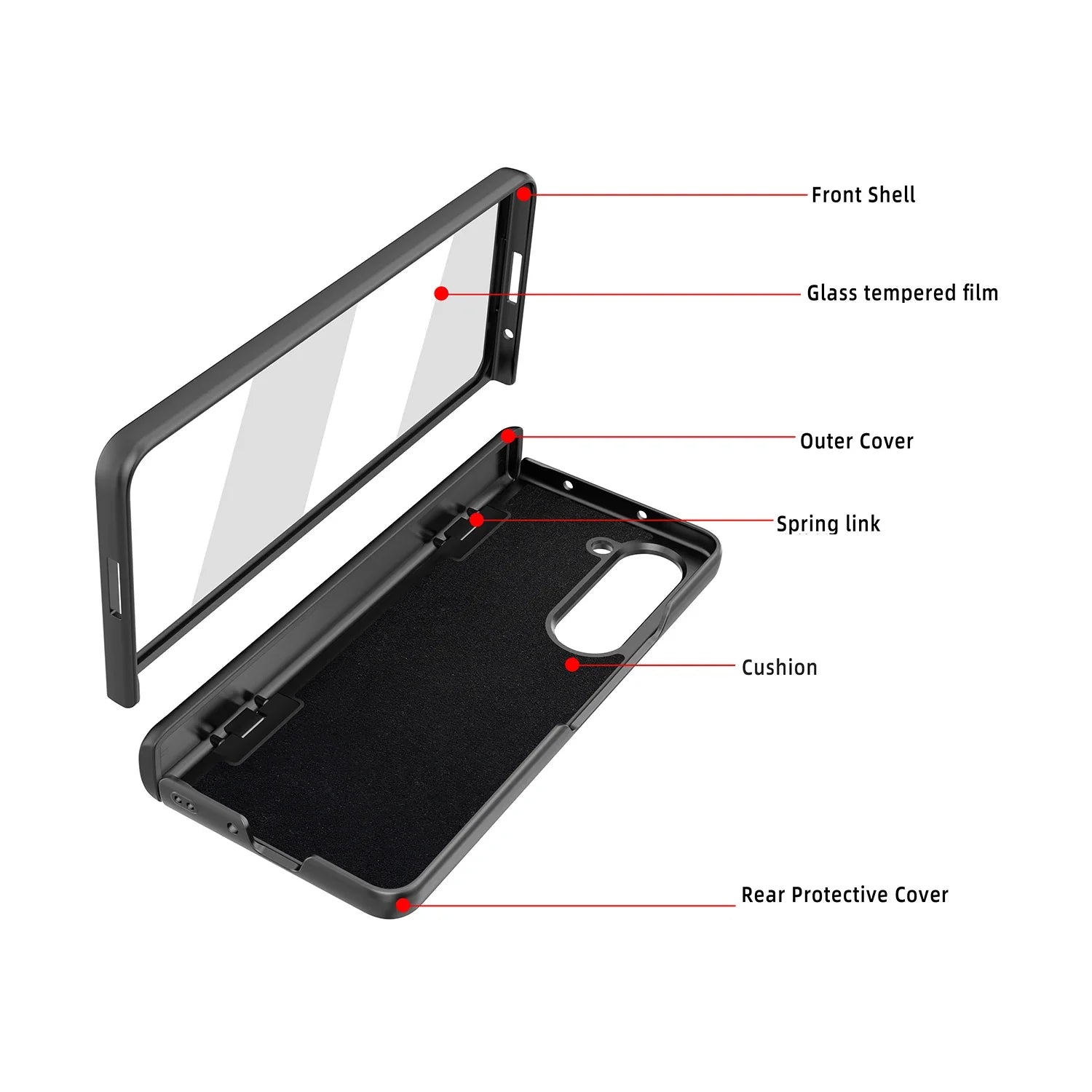 Full Protective Case with Invisible Bracket For Samsung Z Fold 6