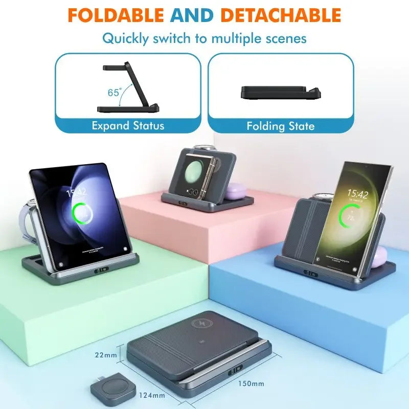 3 in 1 Foldable Wireless Charger Stand for Samsung Galaxy Z Fold Series