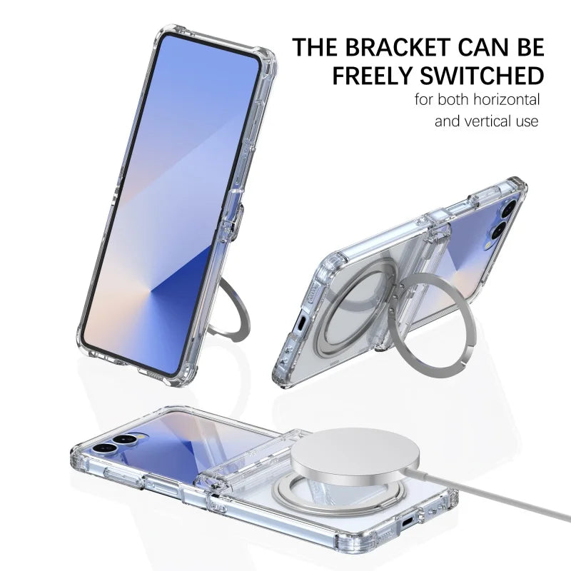 Samsung Galaxy Z Flip 8 Clear Magsafe Ring Stand Case
