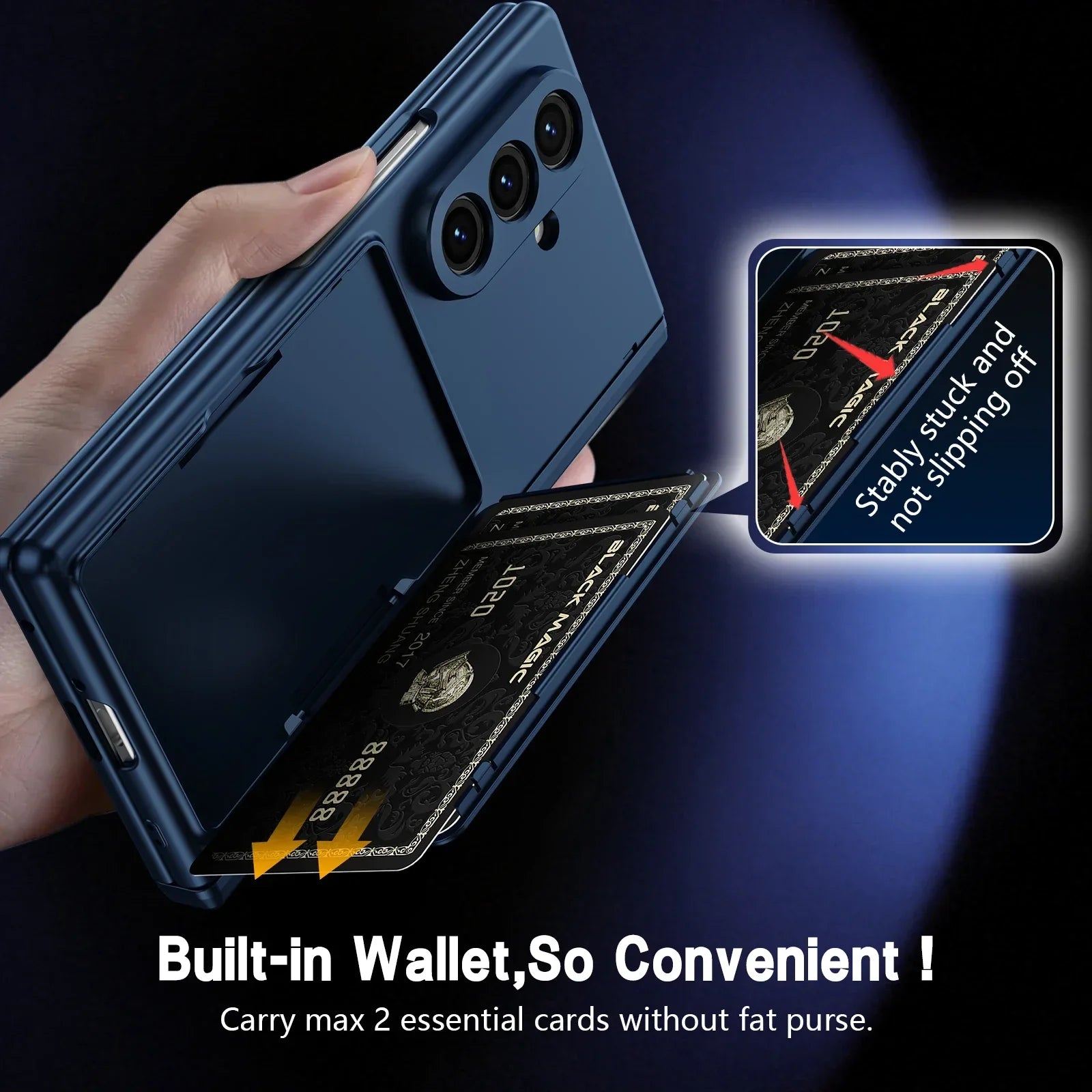 Wallet Stand Shield Case with S Pen Holder & Screen Protection for Samsung Galaxy Z Fold 8