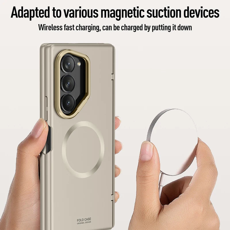 Shockproof Magnetic Case with Stand & Tempered Glass for Samsung Galaxy Z Fold 6