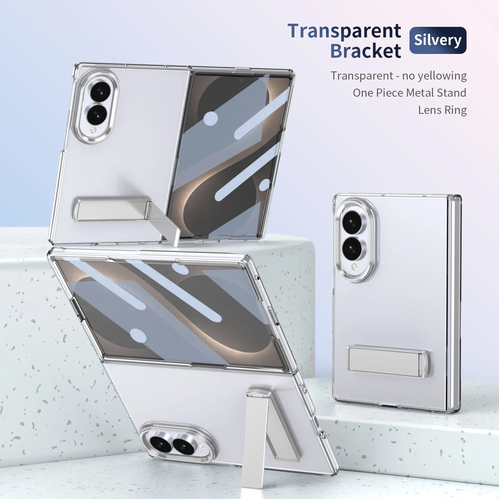 Transparent Stand Case with Screen Protection for Samsung Galaxy Z Fold 8
