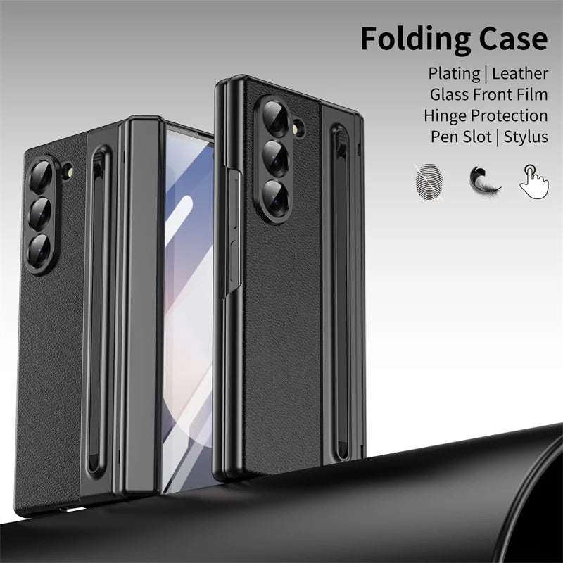 Premium Leather Case with Pen Slot & Full Protection for Z Fold