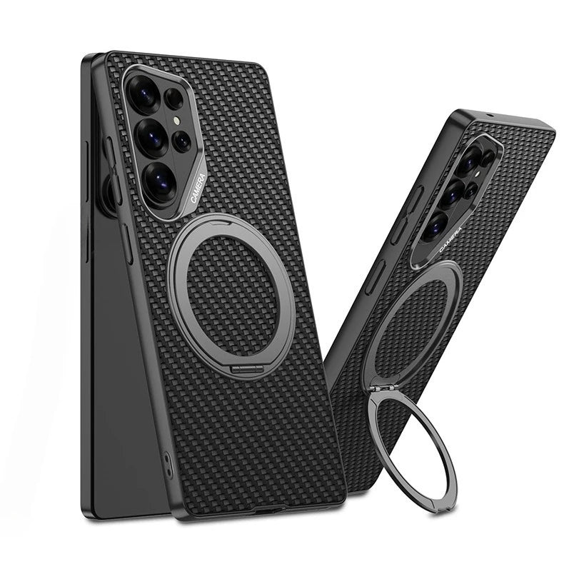 Samsung Galaxy S26 Ultra MagSafe Leather Case Rotating Stand