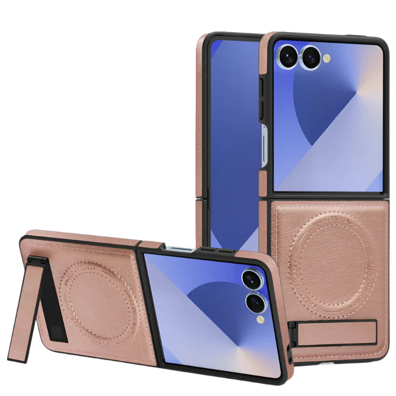 Leather MagSafe Stand Case for Z Flip Series