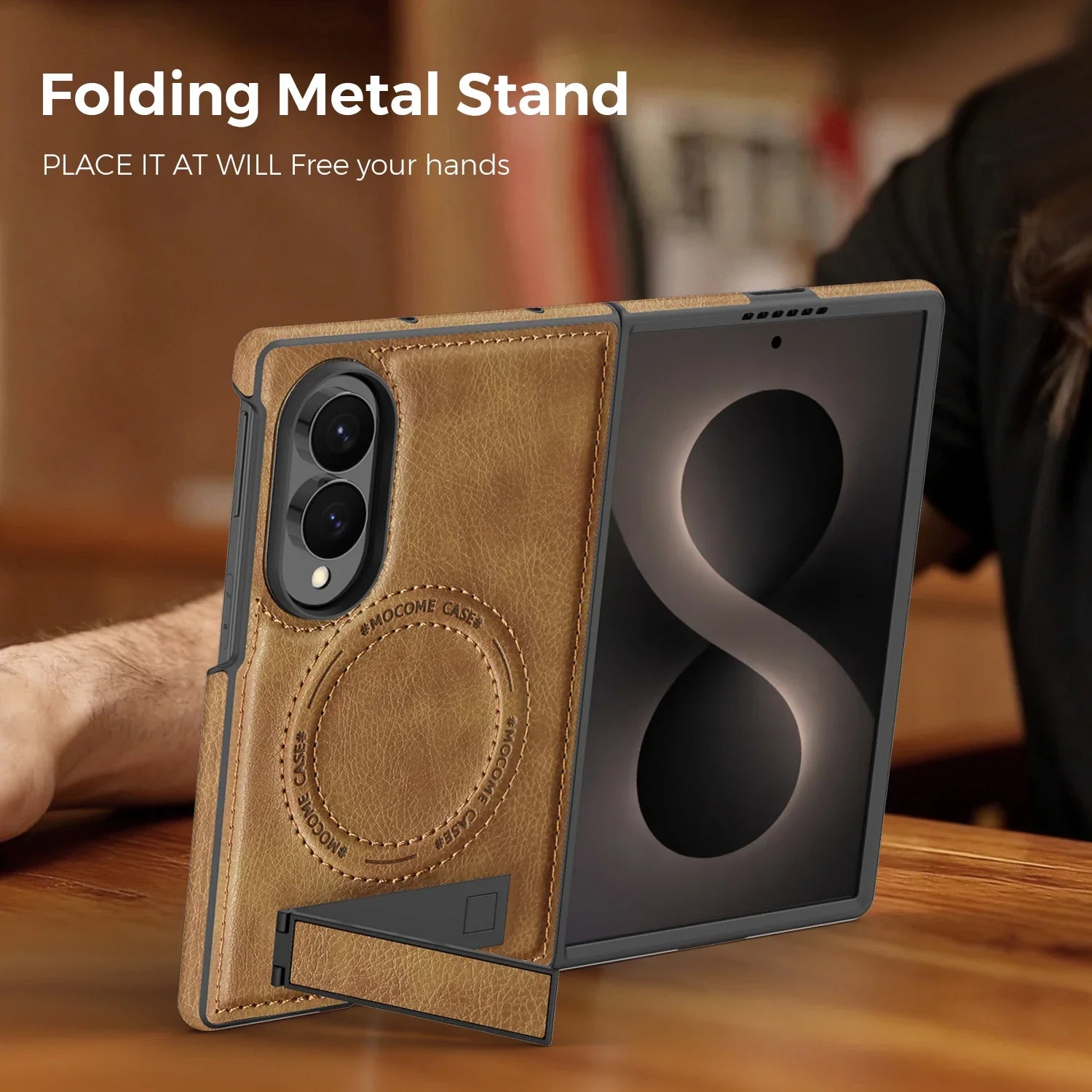 Magsafe Leather Kickstand Case For Galaxy Z Fold 8