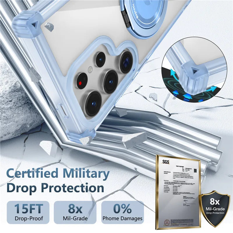 Samsung Galaxy S26 Ultra MagSafe Clear Case – Magnetic Ring Stand - Odin case