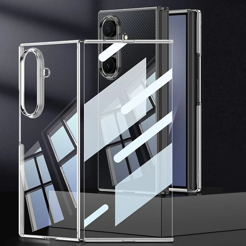 Samsung Galaxy Z TriFold Clear Case – Transparent Stand Cover with Screen Guard