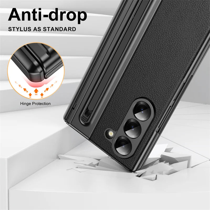 Premium Leather Case with Pen Slot & Full Protection for Z Fold