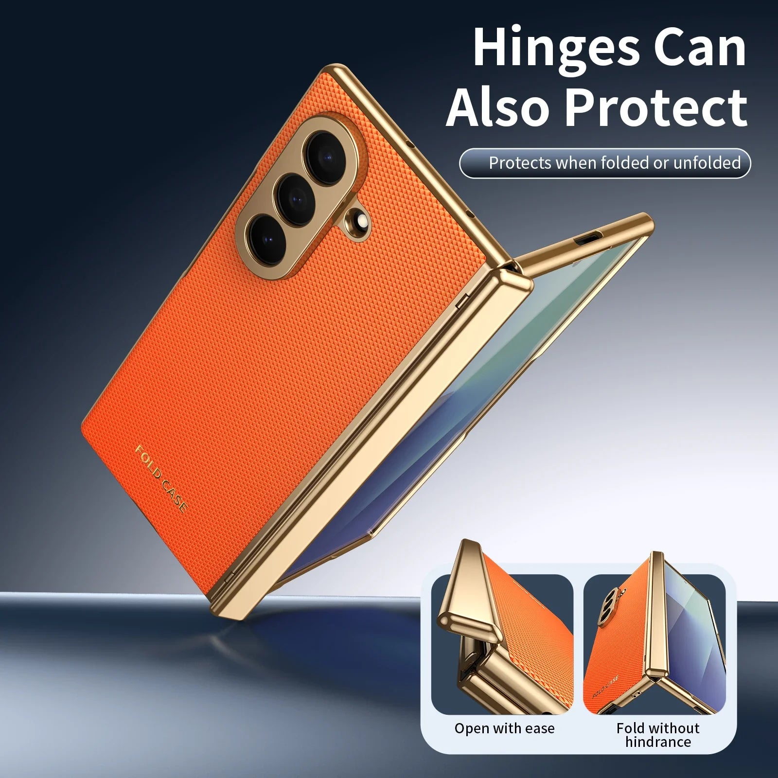 Luxury Leather Armor Case with Hinge & Screen Protection for Samsung Galaxy Z Fold 8