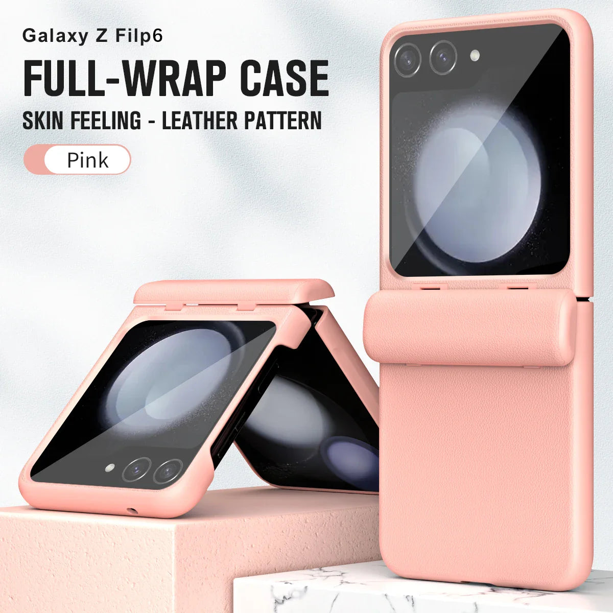 Pu Leather Coated Pc Phone Case For Samsung Galaxy Z Flip5 5g, Hinge Protection Cover Pu Leather Coated Pc Phone Case For Samsung Galaxy Z Flip5 5g, Hinge Protection Cover