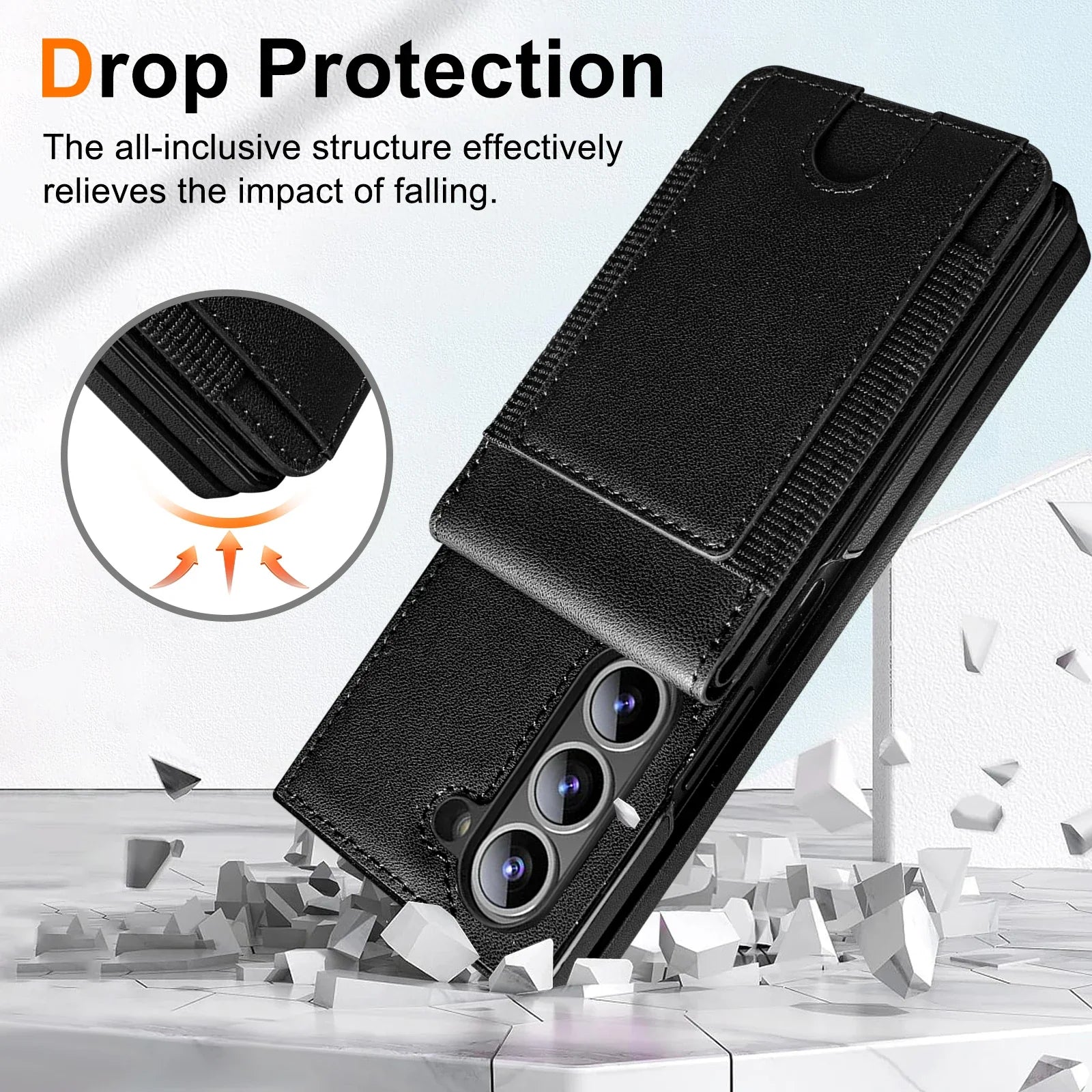 FoldLux Wallet – Leather Folio Case with Built-in Screen Protector for Z Fold Series