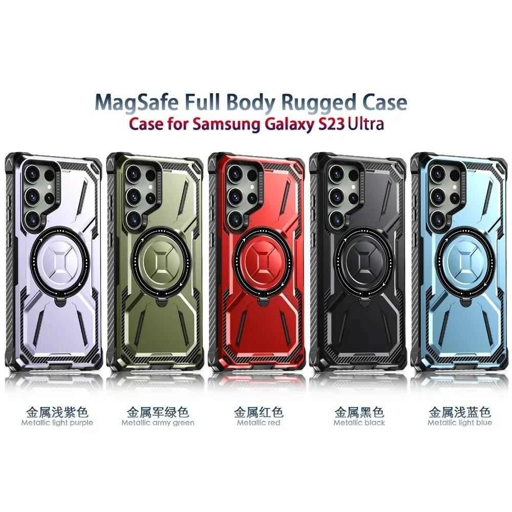 ToughMag Pro – Rugged Armor MagSafe Case with Ring & Clip for Galaxy S Series