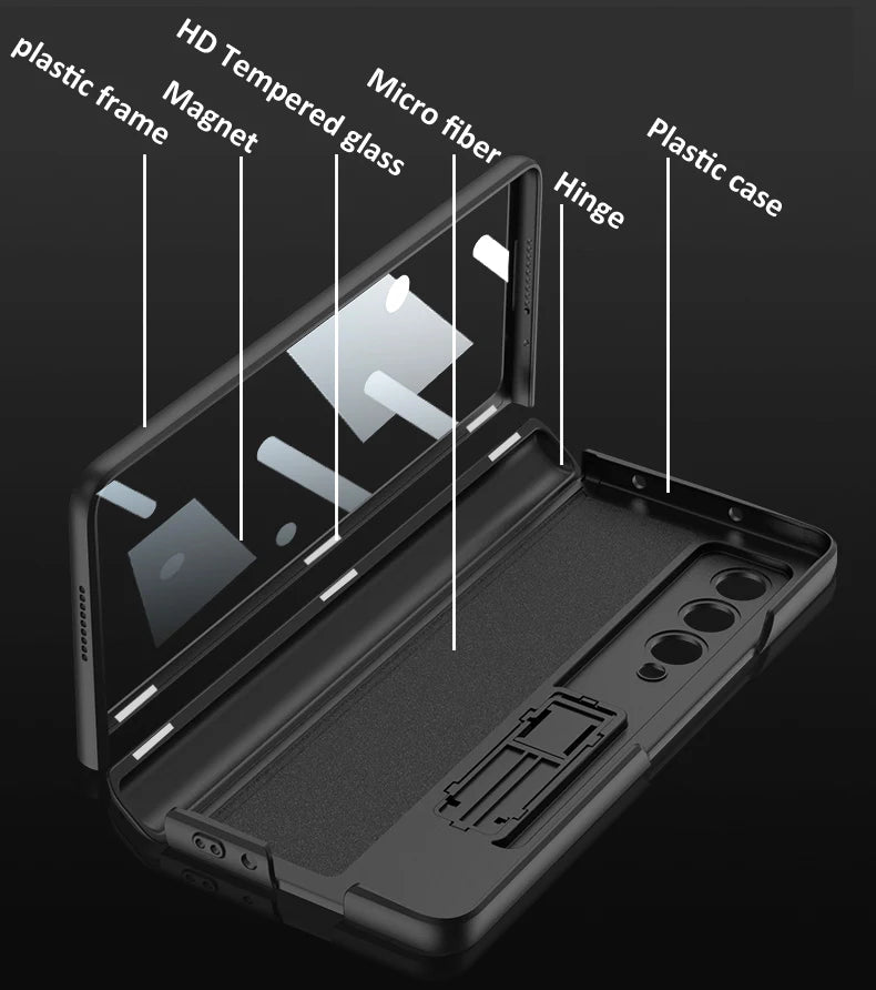 Magnetic Hinge Case with Tempered Glass for Samsung Galaxy Z Fold 6