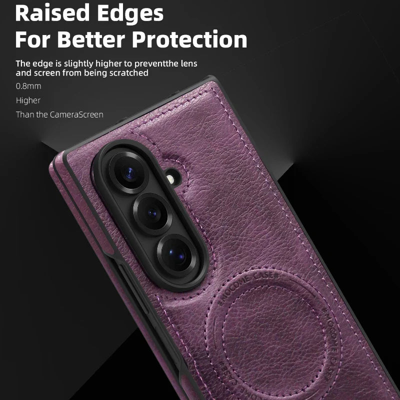 FoldLux Pro – Leather MagSafe Kickstand Case for Galaxy Z Fold