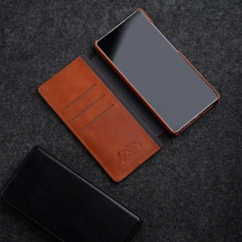 Melkco LuxeFlip – Genuine Cowhide Leather Vertical Case for Galaxy S25 Ultra
