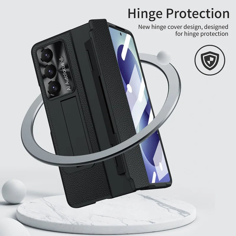 Luxury Leather Kickstand Case for Samsung Galaxy Z Fold 8