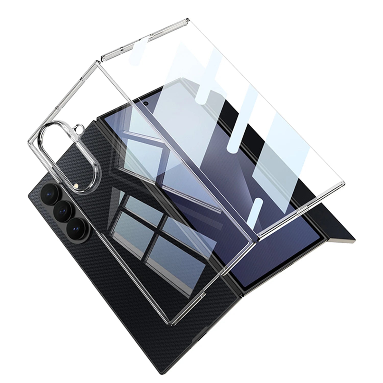 Samsung Galaxy Z TriFold Clear Case – Transparent Stand Cover with Screen Guard